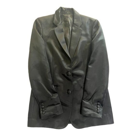 Helmut Lang Satin Blazer Jacket in Black